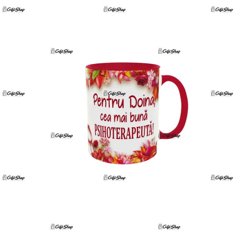Pentru ( numele ) cea mai buna psihoterapeuta, cana ceramica, 330ml, model cgs1720